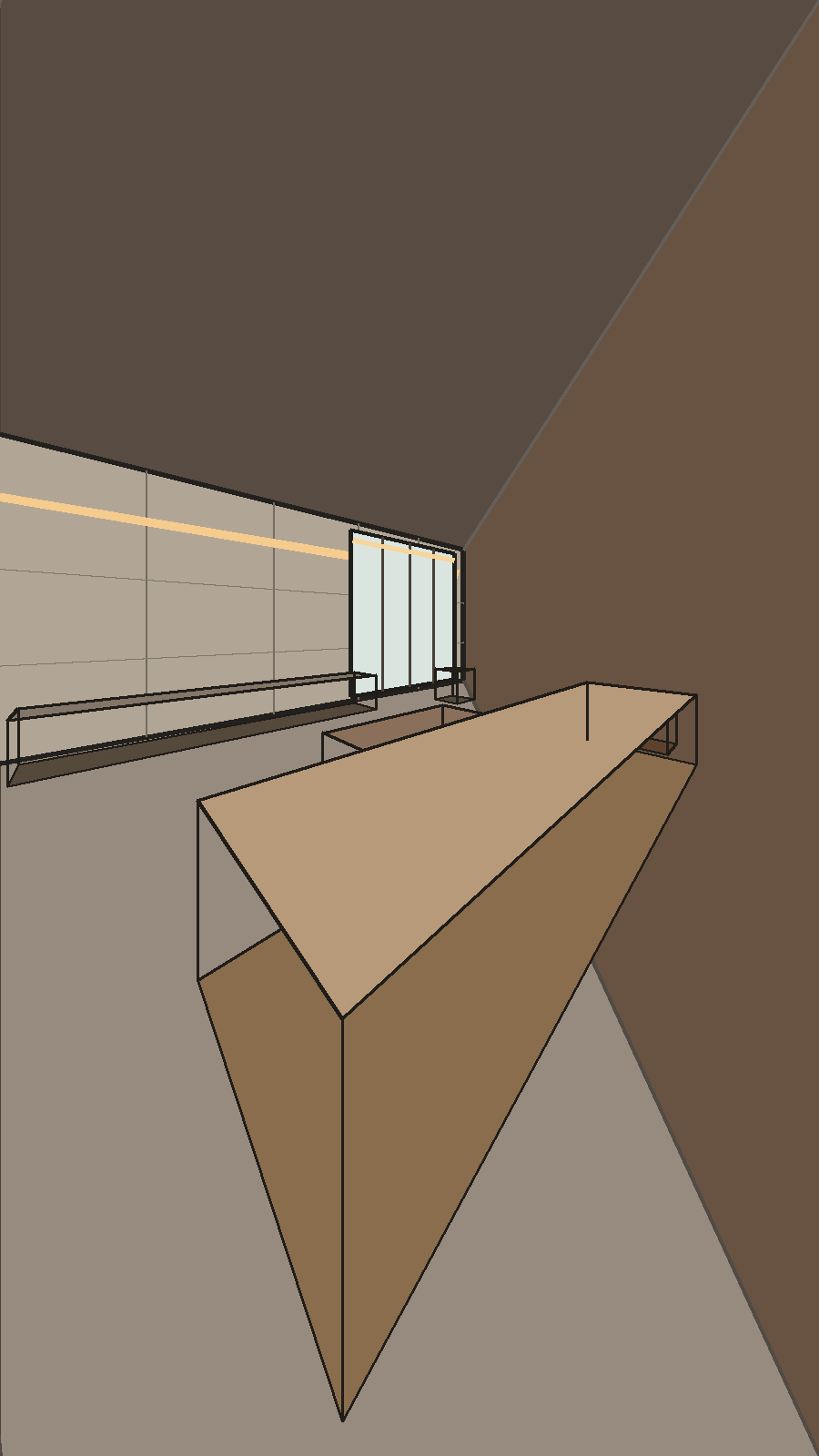 Raw 3D geometry of the interior, untextured