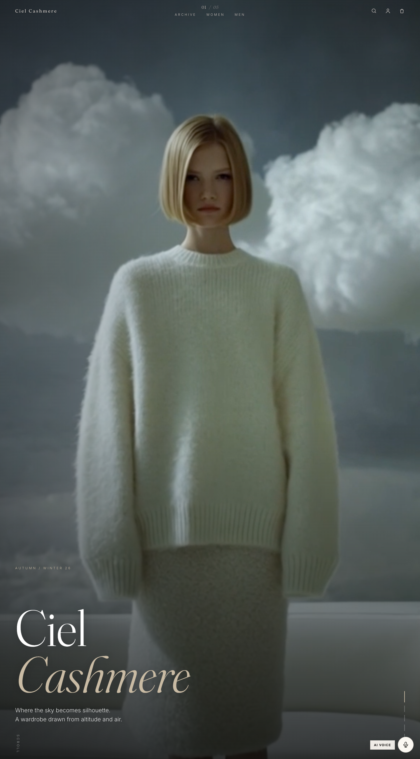 Ciel Cashmere — full site, top to bottom